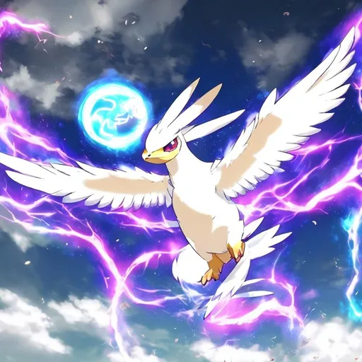 Prompt: Pokemon, Auora, Ho oH, legendary, Bird, flying, HD, 4k, effect.