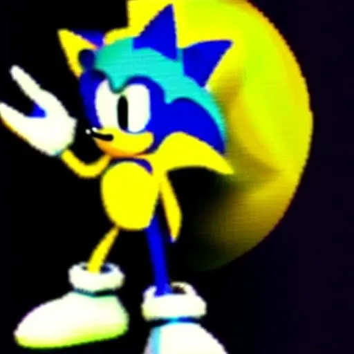 Prompt: sonic with no eyes