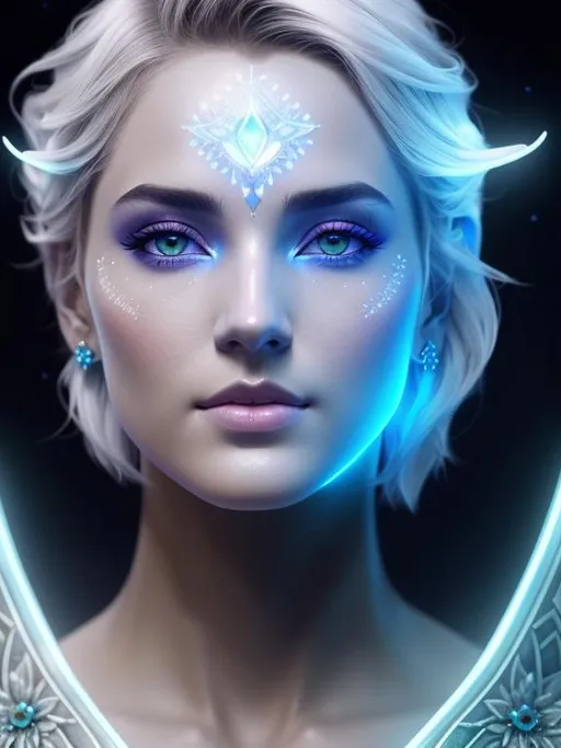 Prompt: handsome and gorgeous druid with short hair, intense and beautiful eyes and beautiful nose, piezoluminescent face tattoo, by greg rutkowski and artgerm and emile vernon, etheral, bioluminescence, muted colors, pastels, expressive, high detail, five fingers, symmetrical eyes, hyperrealistic, intricate artwork, symmetrical, digital painting, dynamic lighting, artstation, digital painting, artstation, cinematic lighting, intricate artwork, dreamlike, symmetrical, emitting diodes, smoke, artillery, sparks, racks, system unit, motherboard, sharp focus, emitting diodes, smoke, artillery, sparks, racks, system unit, motherboard, by pascal blanche rutkowski repin artstation hyperrealism painting concept art of detailed character design matte painting, 8k resolution blade runner