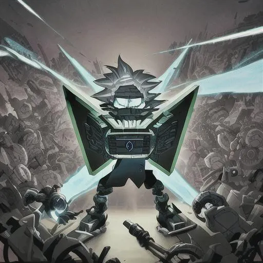 Prompt: Rick Sanchez Robot Frenzy. All Metal Afterfather. no restarts. no rebirths.