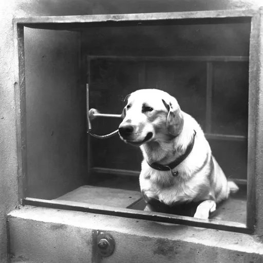 Prompt: dog in gas chamber