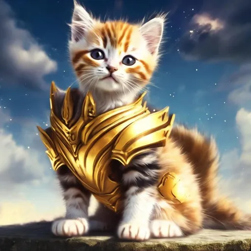 Prompt: digital art, cute kitten with golden armor, blue sky, 
Negative prompt: Cloned, out of frame, low resolution, low quality, bad art, ugly, disgusting, cropped, jpeg artifacts, worst quality, amateur, text, logo, watermark, lowres, deformed, bad artist, blurry, words
Steps: 30, Sampler: DPM++ 2M Karras, CFG scale: 12, Seed: 4048699908, Size: 512x512, Model hash: cadc1eef6f, Model: deliberate_v3-inpainting, Conditional mask weight: 1.0, Version: v1.6.0