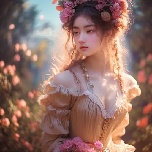 Prompt: 1girl, high-quality Renaissance style, 
(masterfully crafted glow, red lens flare) behind,
hyperdetailed full-body portrait of a

 captivating evocative dramatic cinematic crisp Pinterest beautiful pale-skinned star goddess ((((barely clothed)))), style of Fragonard and Yoshitaka Amano (light hair with flowers, messy), ropes, bioluminescent, (wearing intricate clothes) silver gothic armor with golden filigree details, (bioluminescent hair:1.1),

((with a scenic matte painting background by Ferdinand Knab, Gregory Crewdson, Aron Wiesenfeld, and john Atkinson Grimshaw, long view distance, epic view, enchanted forest cliffs with a hidden gothic cathedral, breathtaking ancient trees, magical flowers, highly detailed)),   

vines, delicate, soft, fireflies, spiders, spider webs, webs, silk, threads, ethereal, luminous, glowing, dark contrast, celestial, ribbons, trails of light, 3d lighting, soft light, vaporware, volumetric lighting, occlusion, unreal engine 5 128k uhd octane, fractal, pi, fbm, Mandelbrot, splash style of dark fractal paint