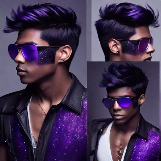 Cool Black to Purple Boy Hair