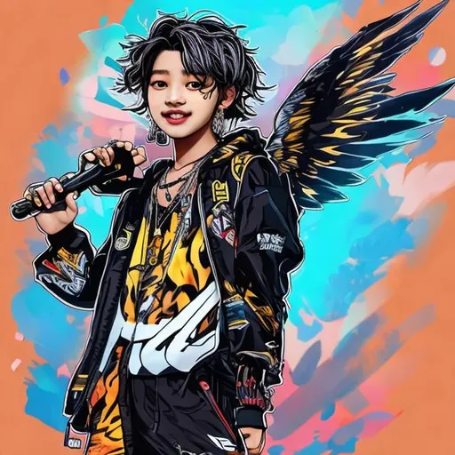 Prompt: Felix of straykids as a tiger hybird
