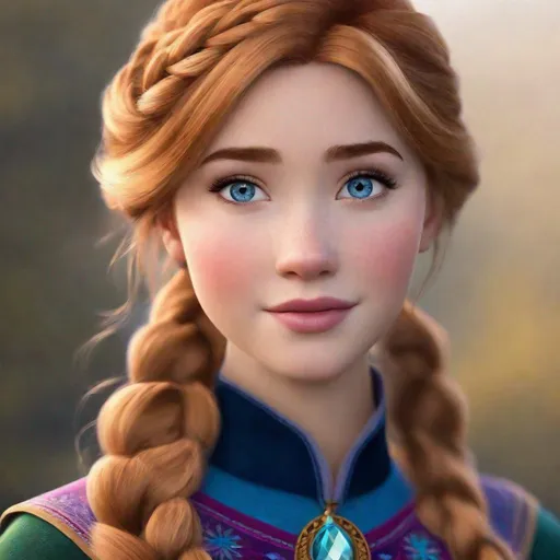 Prompt: anna (from frozen) but as a human celebrity in real life, photoshoot