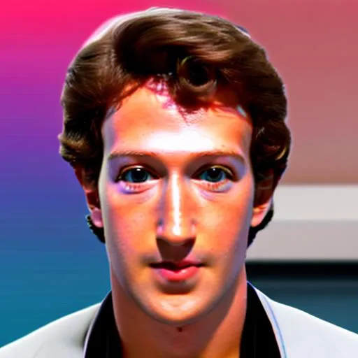 ((Mark Zuckerberg face)) vaporwave album cover parod... | OpenArt