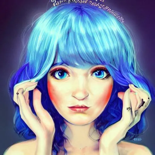 MANIC PIXIE DREAM GIRL SWEET ETHEREAL BLUE EYES MILK... | OpenArt