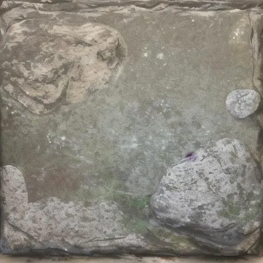 Prompt: paintings on a stone slab