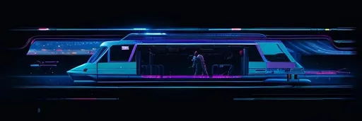 Prompt: Bus in space, psychedelic neon background, perfect composition, hyperrealistic, super detailed, 8k, high quality, trending art, trending on artstation, sharp focus, studio photo, intricate details, highly detailed, cyberpunk, by greg rutkowski