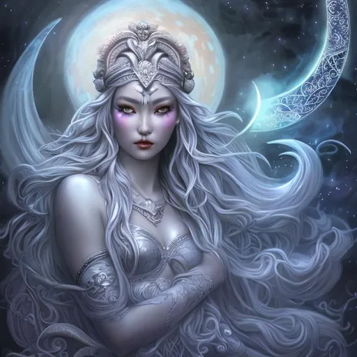 Prompt: Realistic Moon Goddess