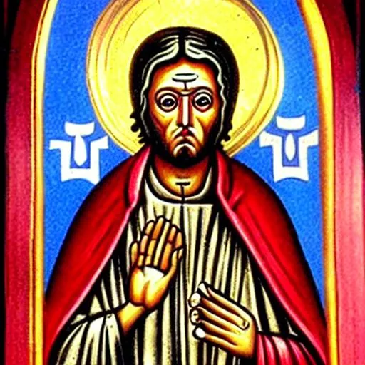Prompt: Porfis the patron saint of Karma. Slender hands of murder and deceit. Murders women and children for the Mexican cartels.
