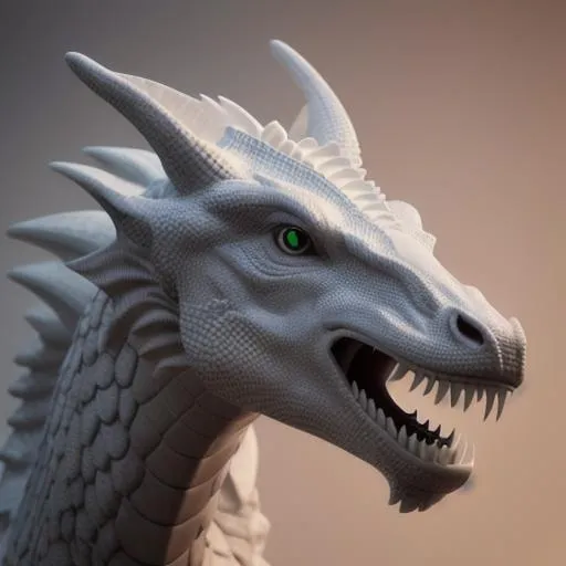Prompt: portrait of a smooth, white and featureless dragon manneqin with empty black eyes and no other defining features, made of marble, NO WINGS, CGI render, hyperrealistic, super detailed, 8k, high quality, trending art, trending on artstation, sharp focus, studio photo, intricate details, highly detailed