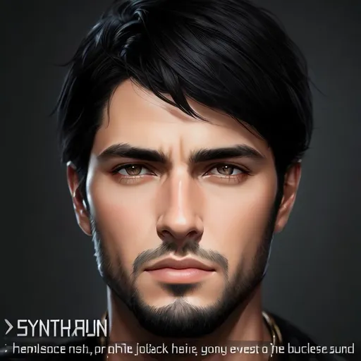 Prompt: photorealistic portrait of a handsome man with black hair with gray eyes, perfect composition, detailed face, realistic, super detailed, 8k, high quality, artstation, sharp focus, studio photo, intricate details, highly detailed, by greg rutkowski