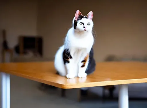 Prompt: e.g. A cat is sitting on a table