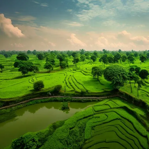 Prompt: make an ai image of rural bangladesh
