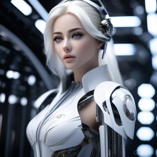 Prompt: {{{{highest quality absurdres best award-winning masterpiece}}}} of hyperrealistic intricately hyperdetailed wonderful stunning beautiful gorgeous cute posing feminine 22 year {{{{cybernetic futuristic angel with exoskeleton}}}} with {{hyperrealistic white hair}} and {{hyperrealistic perfect beautiful lifelike eyes}} wearing {{hyperrealistic futuristic perfect exoskeleton angel wings}} with deep visible exposed cleavage and abs, best  elegant octane behance cinema4D rendered stylized epic film poster splashscreen videogame trailer character portrait photo closeup {{hyperrealistic stunning cinematic semi-anime waifu style with lifelike skin details reflections}} in {{hyperrealistic intricately hyperdetailed perfect 128k highest resolution definition fidelity UHD HDR superior photographic quality}},
hyperrealistic intricately hyperdetailed wonderful stunning beautiful gorgeous cute natural feminine semi-anime waifu face with romance glamour soft skin and red blush cheeks and perfect cute nose eyes lips with sadistic smile and {{seductive love gaze directly at camera}},
hyperrealistic perfect posing body anatomy in perfect epic cinematic stylized composition with perfect vibrant colors and perfect shadows, perfect professional sharp focus RAW photography with ultra realistic perfect volumetric dramatic soft 3d lighting, trending on instagram artstation with perfect epic cinematic post-production, 
{{sexy}}, {{huge breast}}