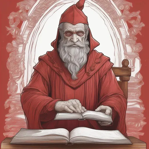 Prompt: Faded Dwemer Scholar Red, best quality, masterpiece, in coloring book style
