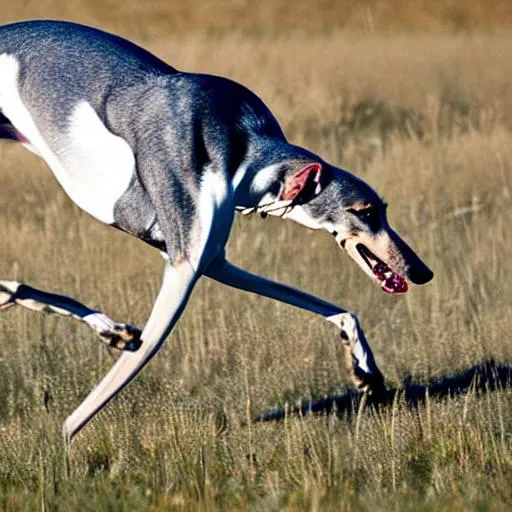 Prompt: Greyhound with long legs