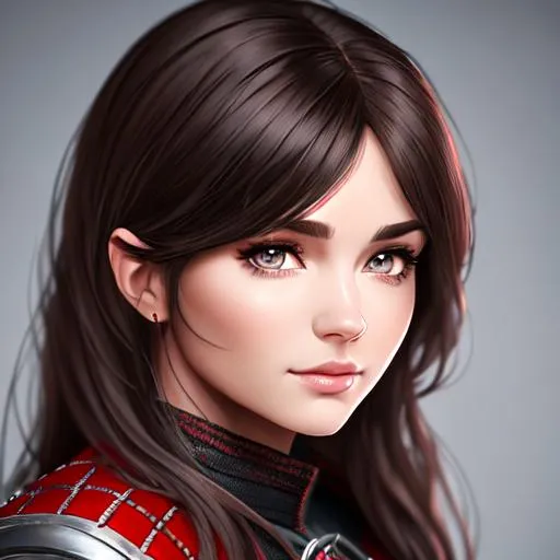 Prompt: (( halfling woman)), medium length light hair, Full body Beautiful, a hyper realistic ultra detailed photograph, detailed symmetric beautiful hazel eyes, detailed gorgeous face, exquisite detail, 30-megapixel, 4k, trending on artstation Isometric Centered hypereallistic brownish black hair red jacket