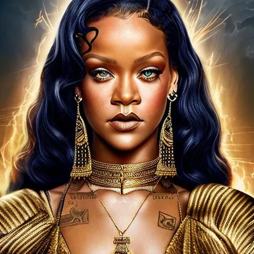 Prompt: Rihanna as ancient Greece’s divinity