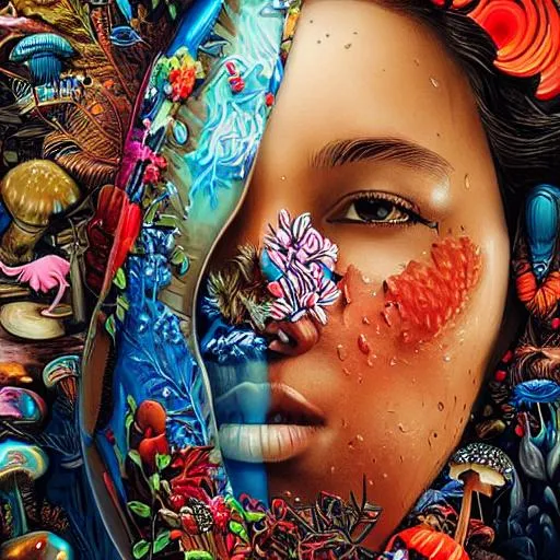 Prompt: 🏞️🌧️🍄, highly detailed, smooth, Sharp focus, digital art by WLOOP Frank, franzzeta Tristan Eaton Stanley Artgerm.
