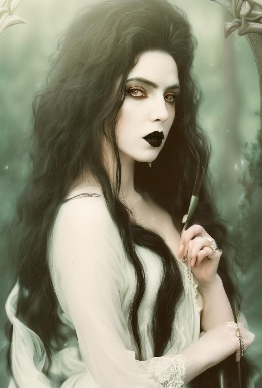 Tarot!!, Pale, Beautiful Goth Vampire With Long Hair 