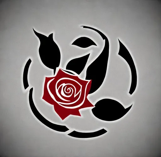 Prompt: logo, rose, black, red, white
