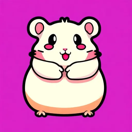 Prompt: cute fat kawaii hamster for logo cartoon