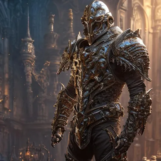 Prompt: "Unreal Engine 5 render :: 3D :: HDR:: (Game Asset, 3D model of ultra-detailed fantasy armor on a stand) :: Close up :: detailed armory in the background :: maximalist intricate detailed:: ray tracing:: photorealistic, cinematic :: space fantasy art:: artstation :: concept art :: Christopher Lovell + Bojan Jevtic + Artgerm + WLOP + Taras Susak :: 8k :: ZBrush :: CGSociety"