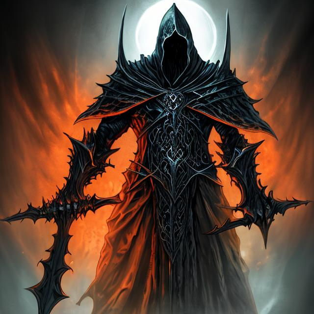 A Nazgûl with orange glowing eyes | OpenArt