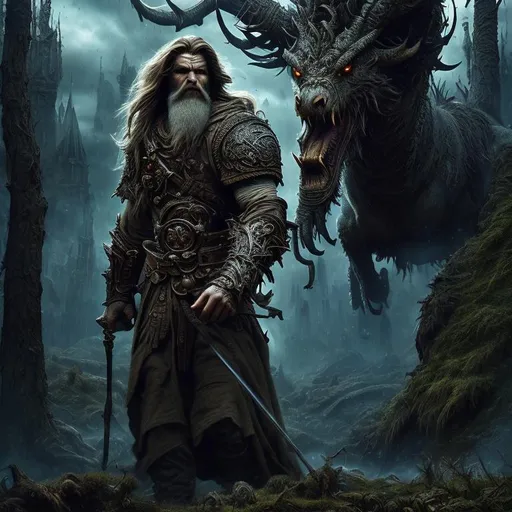 Prompt: Epic, Heroic, fantasy, ominous, cinematic lighting, 3D, HD, [{Rugged Handsome!}bearded Male, Beautiful big eyes], expansive ancient magical forest background, hyper realistic, uber detailed, 64k, high quality, sharp focus, intricate details, highly detailed --s98500