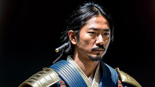 Prompt: Young Hiroyuki Sanada as a Samurai Photorealistic Overdetailed Portrait, Well Detailed face, Blue and White Robes and Armor, Black hair, Detailed Hands, Detailed Twilight Background, Intricately Detailed, Award Winning, Photograph, Film Quality.