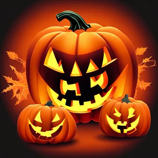 Prompt: halloween pumpkin design with a transparent background