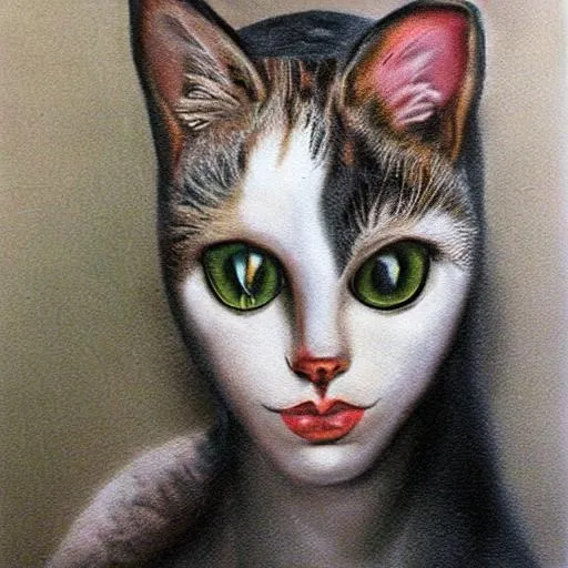 Prompt: airbrush, woman:cat