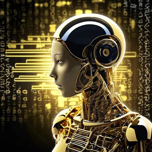 Prompt: Artificial Intelligence Music Composer gold