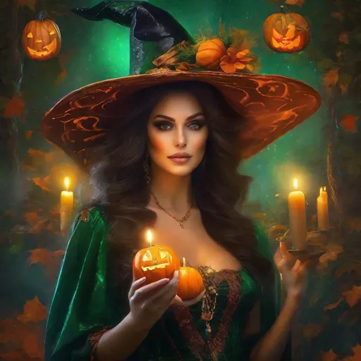 Prompt: witch halloween halloween halloween witch, in the style of photobashing, colorful neo-romanticism, emerald, melting pots, realistic oil paintings, aurorapunk, photo montage in the style of magali villeneuve, eve ventrue, realistic depiction of light, luminous pointillism, dazed, sultan mohammed, burned,charred --ar 9:16 --upanime --niji 5 --q 3 --v 5. 1 --style expressive --s 500