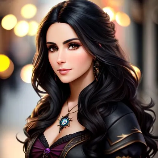 Prompt: latina_brunette, bokeh, (perfect face), looks like Yennefer of Vengerberg, age:38