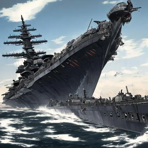 Prompt: IJN Yamato Last Stand