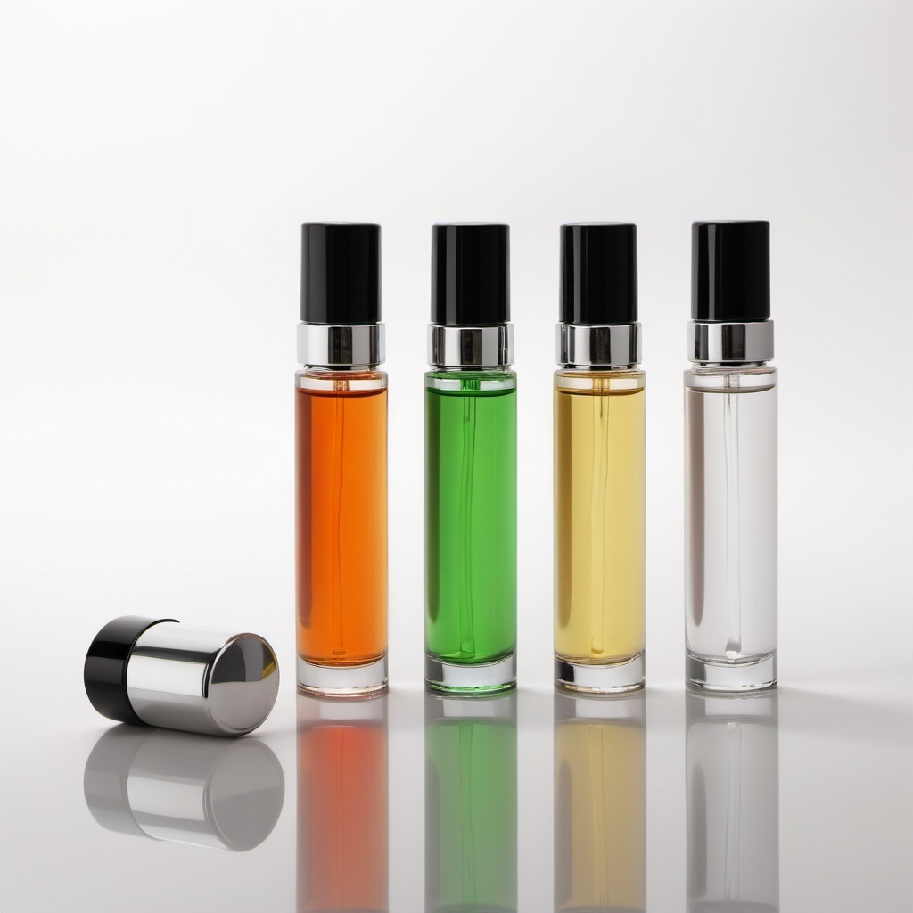 three different colored perfume tubes for travelling...