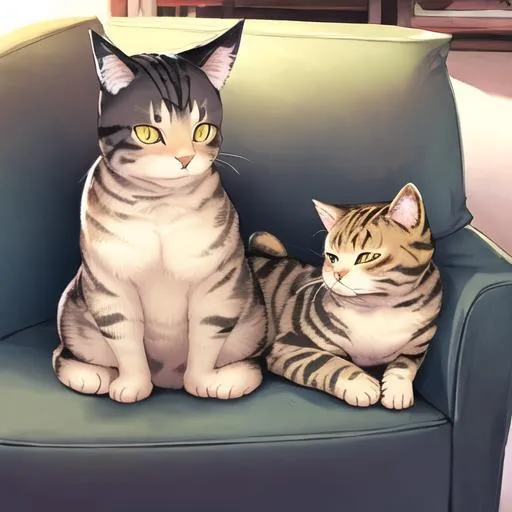 Prompt: cat sitting on the couch