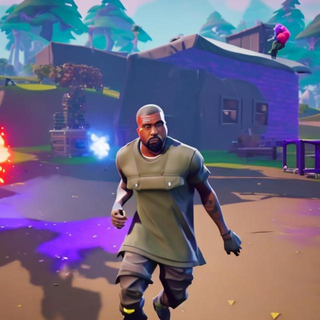 Kanye Playing Fortnite 