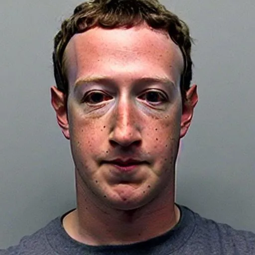 Prompt: Criminal mugshot of Mark Zuckerberg