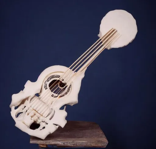 Prompt: lute made of bone