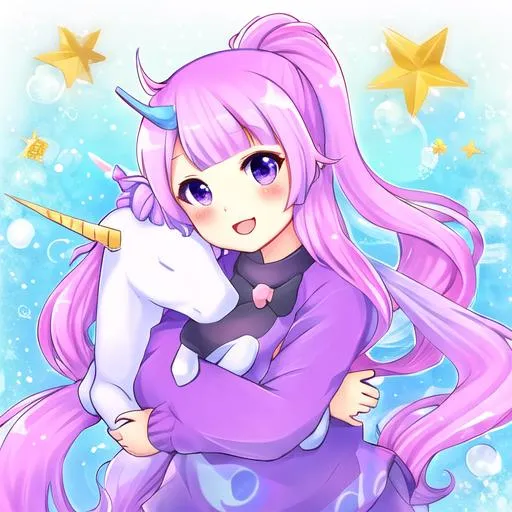Anime style, pregnant rainbow unicorn princess