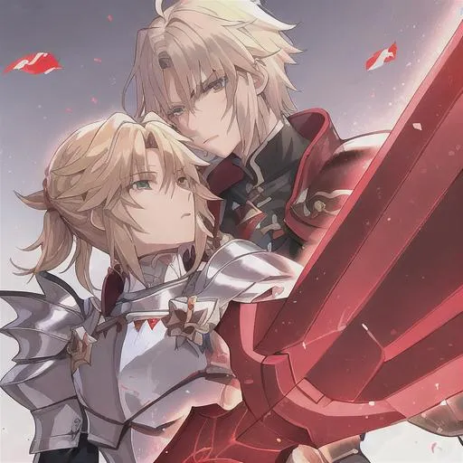 Prompt: male Mordred FGO in armor