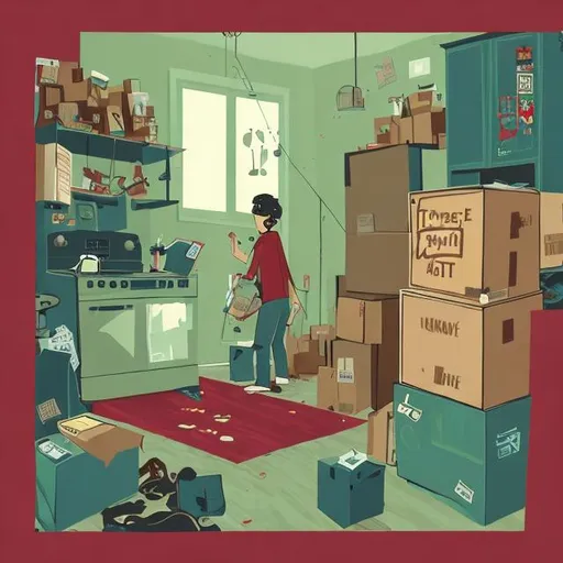 Prompt: Album cover representing moving out of a toxic apartment while turning 20 years old
 