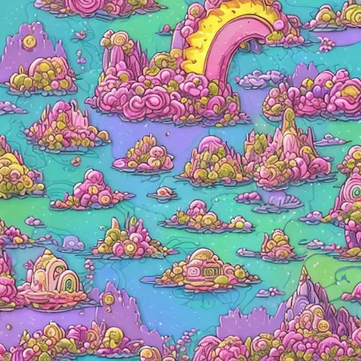 Prompt: forg flower dragon space ship island metal floweerr pink green gold white rainbow tai della mega space caastle greeen green grass blue blue sky yellow car boater neon pink forg island dragon mode butterfly