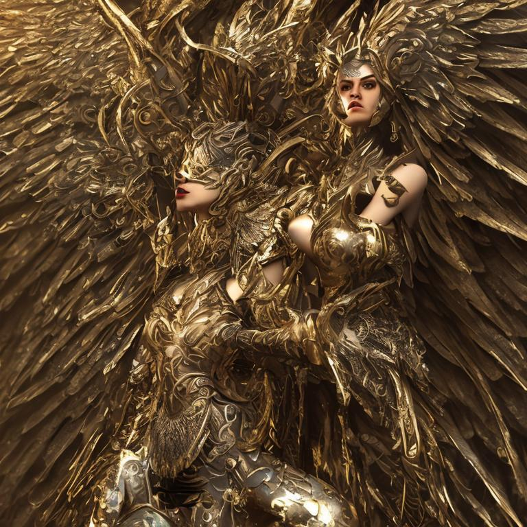 Majestic Garuda Angel Portrait Fullbody Steampunk Openart