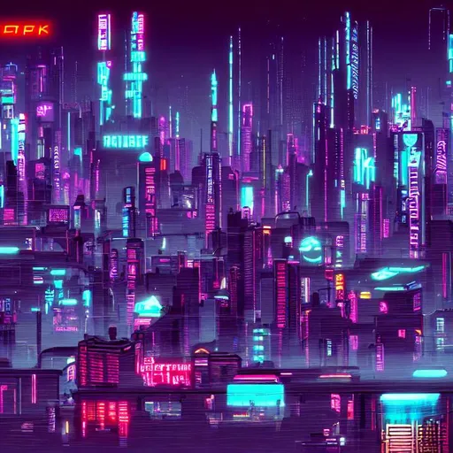 2k retro cyberpunk city wallpaper